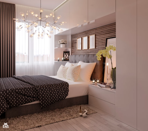 ruda chata-blog-pomysl na sciane za lozkiem-zabudowa za łóżkiem-drewniane lamelki-jasna nowoczesna sypialnia-perfect design
